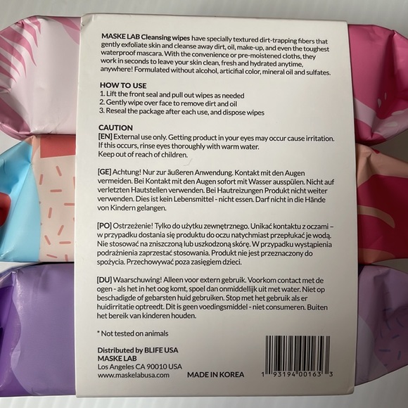 maske lab MAKE-UP CLEANSING WIPES 3-pack (30 sheets each) - Picture 4 of 5